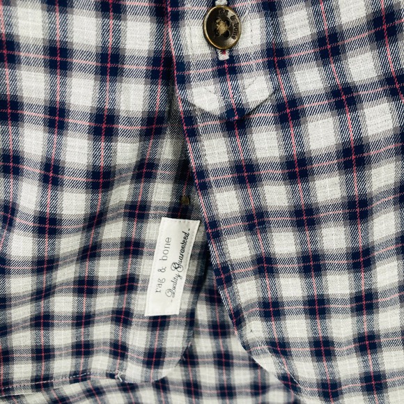 Rag & Bone Button Up Shirt Mens Medium Gray Plaid Long Sleeve Tailored Workwear - Picture 7 of 15